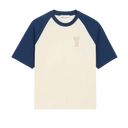T-shirt Beige Patch Ami de Coeur Bicolore Marine