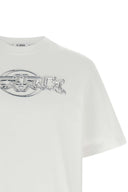 Casablanca Chrome T-shirt – T-shirt Homme Blanc en Coton Bio avec Logo 3D