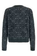 Fluffy Monogram Sweater – Pull Homme Gris en Laine à Effet Fluffy avec Monogramme