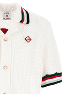 Sporty Faux Crochet Shirt – Chemise Homme en Maille de Coton Multicolore