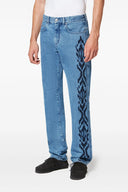 Pantalon Cuir Bleu