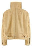 Manteau Cuir Beige