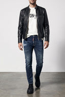 Pantalon Cuir Bleu