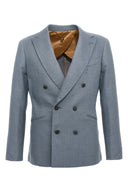 Veste Soie Bleu Clair
