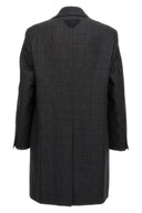 Manteau à carreaux à simple boutonnage