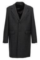 Manteau à carreaux à simple boutonnage