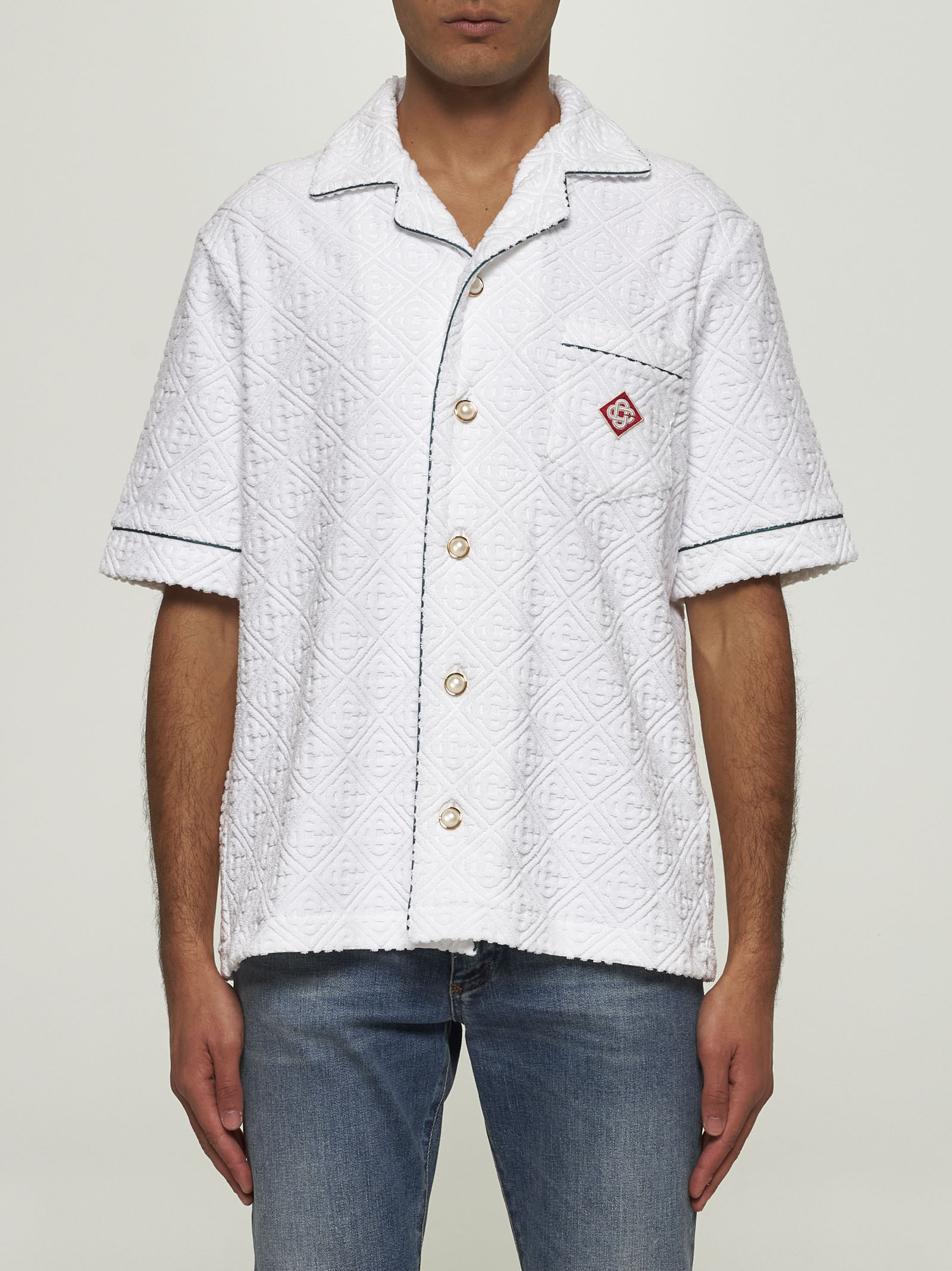 White Monogram terry shirt