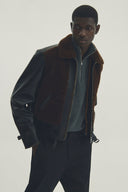 veste en peau de mouton et cuir