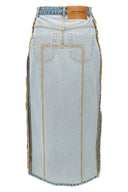 Jupe Cuir Bleu Clair