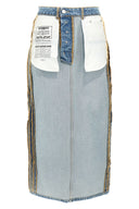 Jupe Cuir Bleu Clair