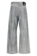 Pantalon Cuir Argenté
