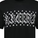 T-shirt noir et blanc à motif cachemire avec logo