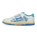 Baskets basses Skeleton bleu ciel et blanc