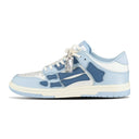 Baskets basses Skeleton bleu ciel et blanc