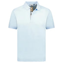 Polo Hartford à patte boutonnée check - Bleu clair