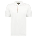 Polo Hartford zippé à carreaux – blanc