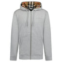 Sweat à capuche zippé gris à motif Hove avec logo brodé
