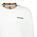 T-shirt à Manches Longues ‘Jayson’ Blanc à Motif Check