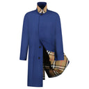 Trench long “Pennan” boutonné – bleu marine
