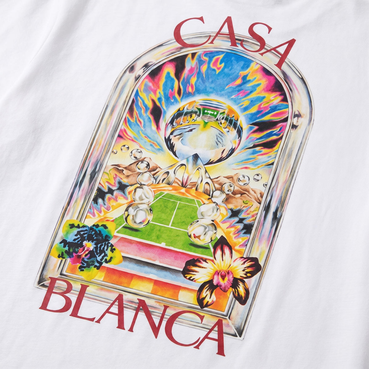 T-shirt Casablanca Landscape White – détail de l'imprimé