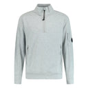 Sweat à col zippé 1/4 en polaire diagonale gris chiné