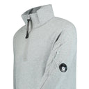Sweat à col zippé 1/4 en polaire diagonale gris chiné