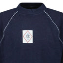 Sweatshirt en polaire vanisé logo denim indigo