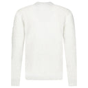 Pull col rond en maille polaire vanisé Lens blanc chiné