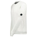 Pull col rond en maille polaire vanisé Lens blanc chiné