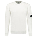 Pull col rond en maille polaire vanisé Lens blanc chiné