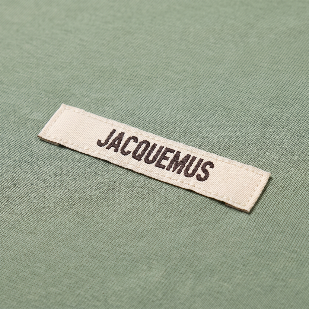 Le t-shirt Gros Grain Jacquemus Khaki – détail du logo
