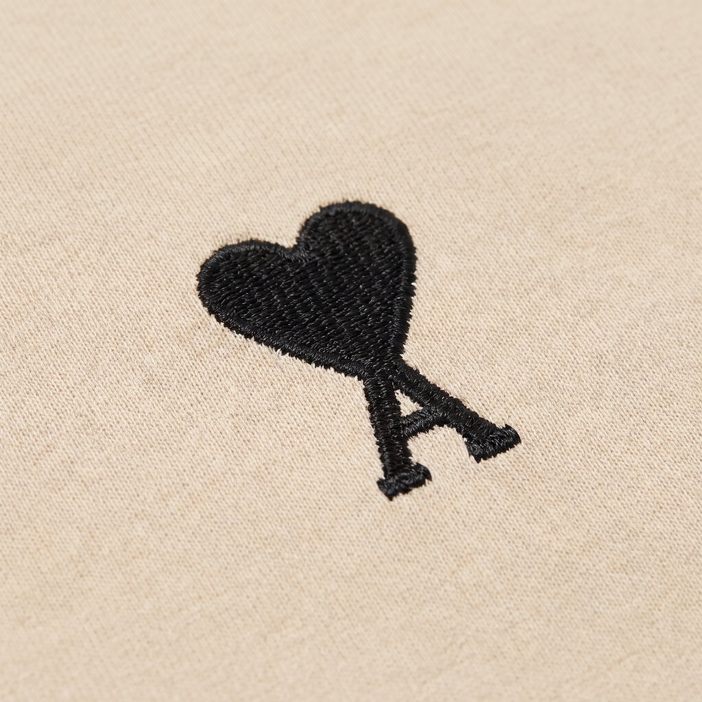 T-shirt Beige Ami De Coeur Noir En Coton – détail du logo