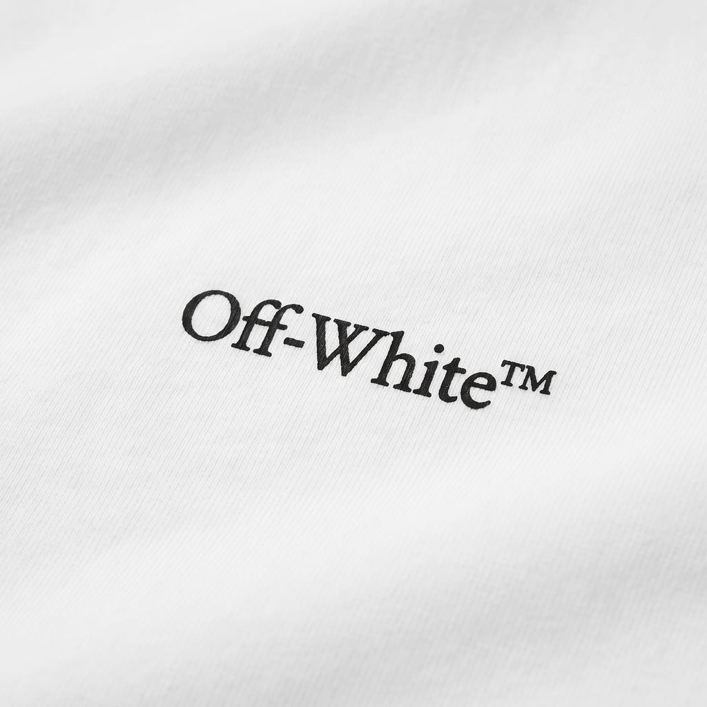 T-shirt Off-White White Logo Black – détail du logo