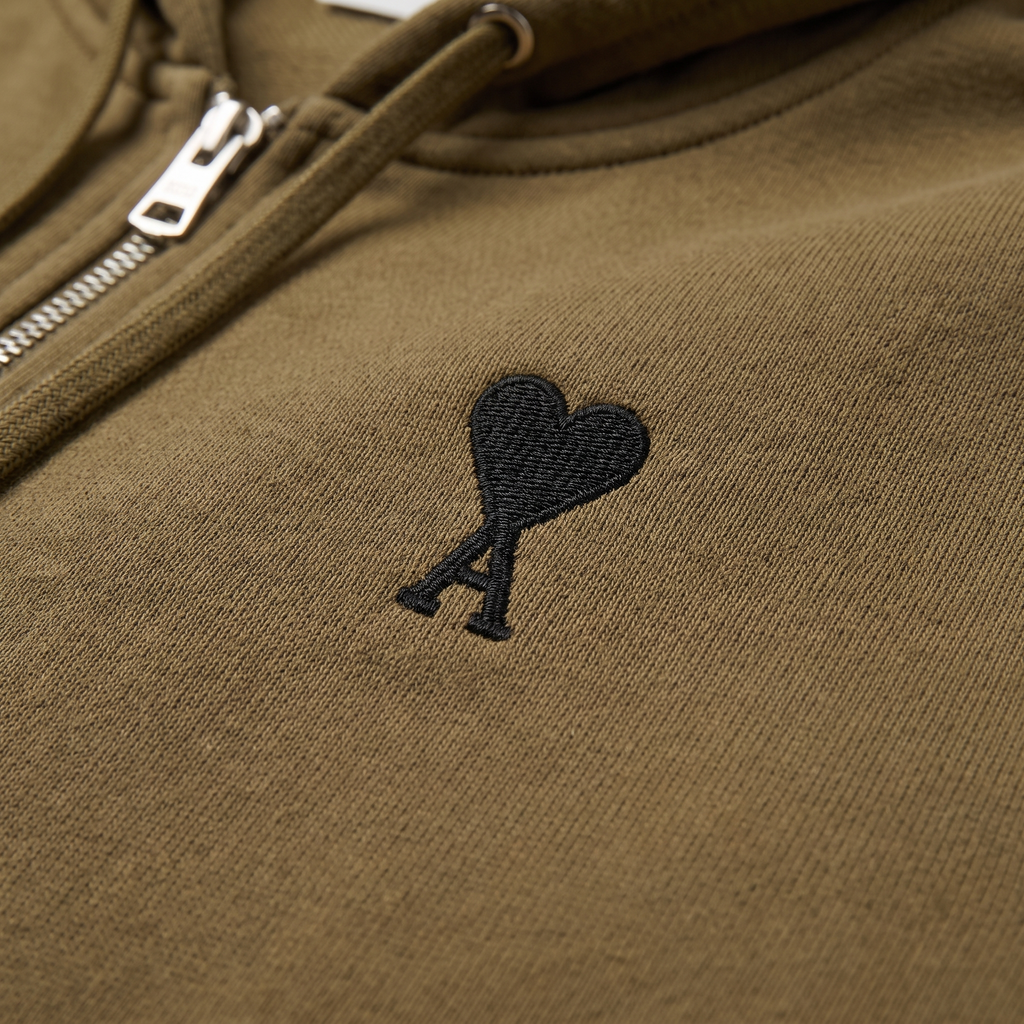 Hoodie Zippe Ami De Coeur Noir Bronze en Coton – détail du logo