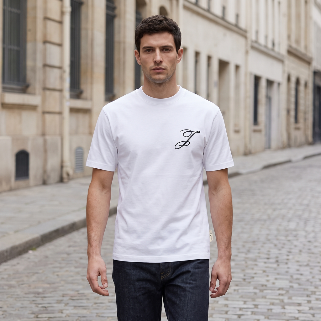 Le t-shirt Logo Jacquemus White – porté – ambiance