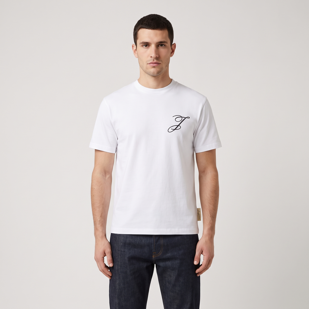 Le t-shirt Logo Jacquemus White – porté – face