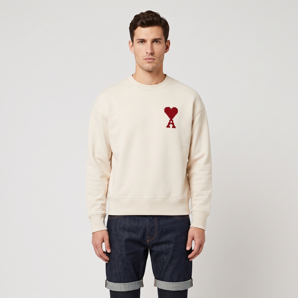 Sweatshirt Soleil Ami De Coeur en Coton – porté – face