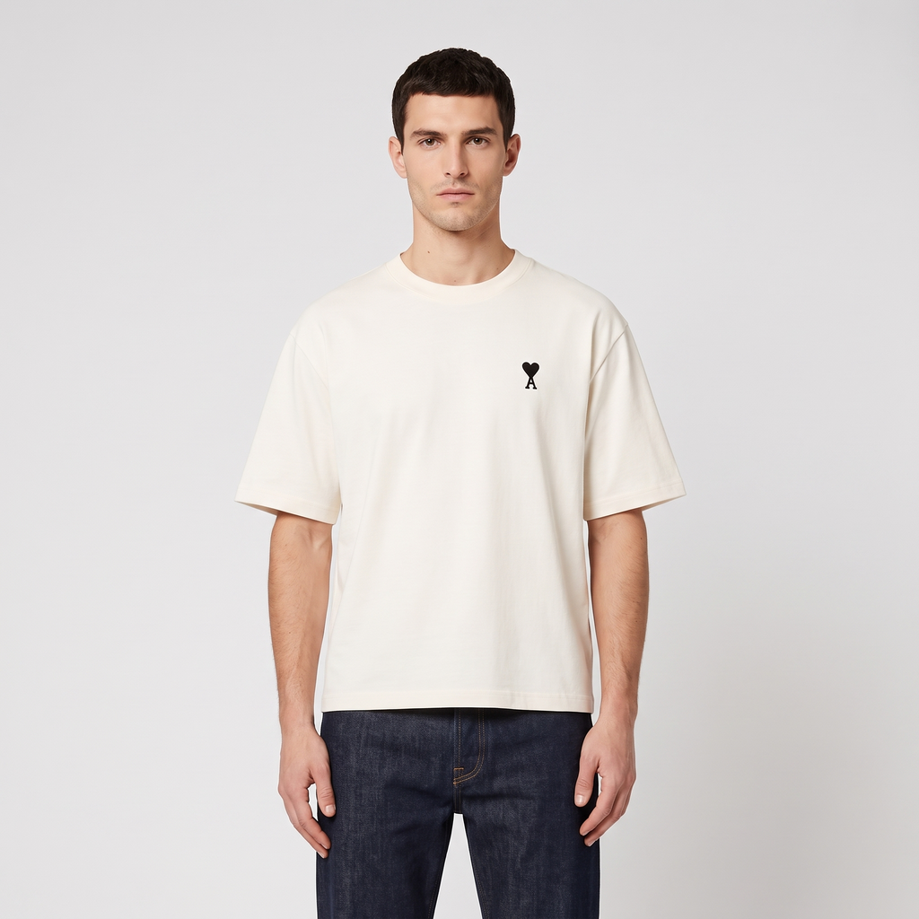 T-shirt Creme Ami de Coeur Place des Victoires – porté – face