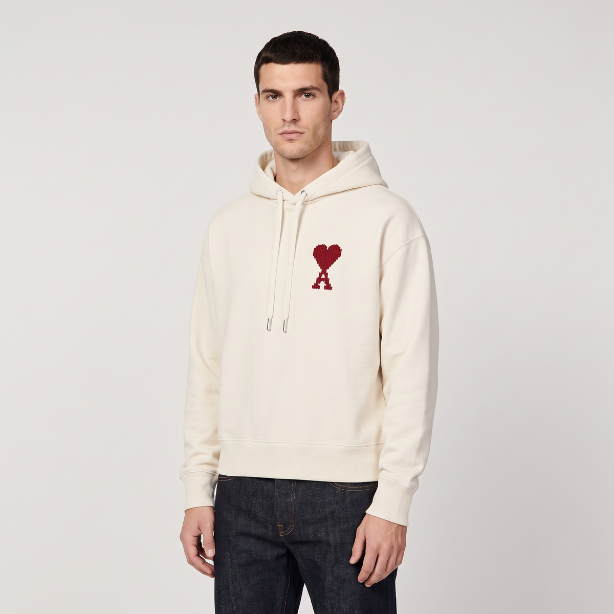 Hoodie Soleil Ami De Coeur en Coton – porté – trois-quarts