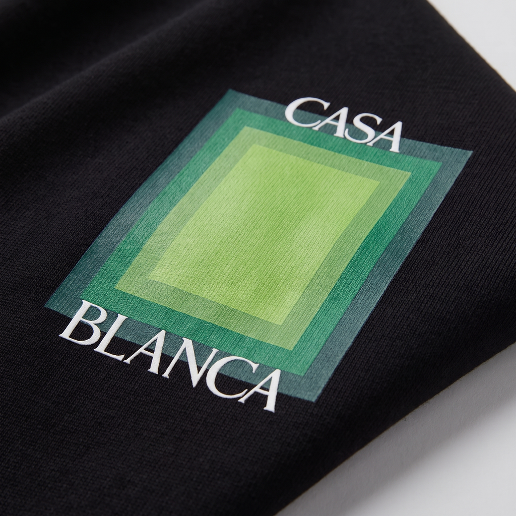 T-shirt Casablanca Gradient Green – détail du logo
