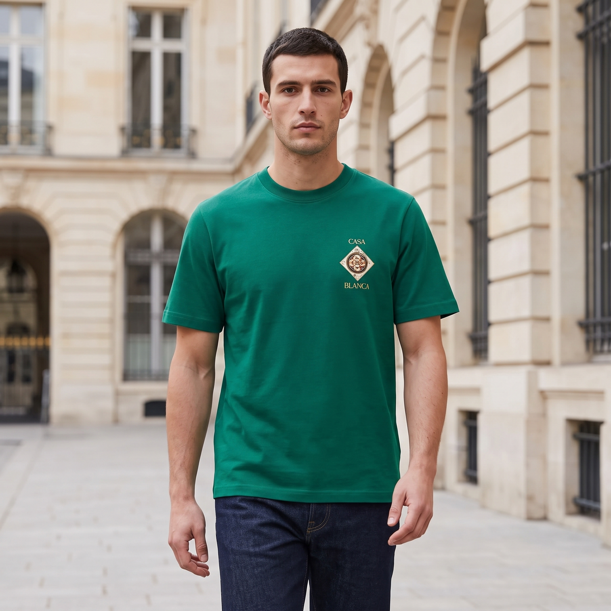 T-shirt Casablanca Plafond Orne de Musique Evergreen – porté – ambiance