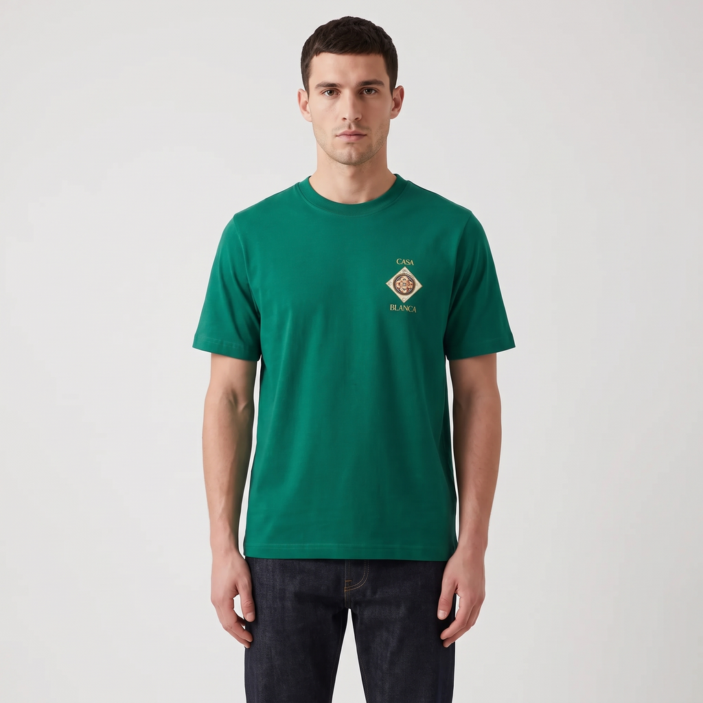 T-shirt Casablanca Plafond Orne de Musique Evergreen – porté – face