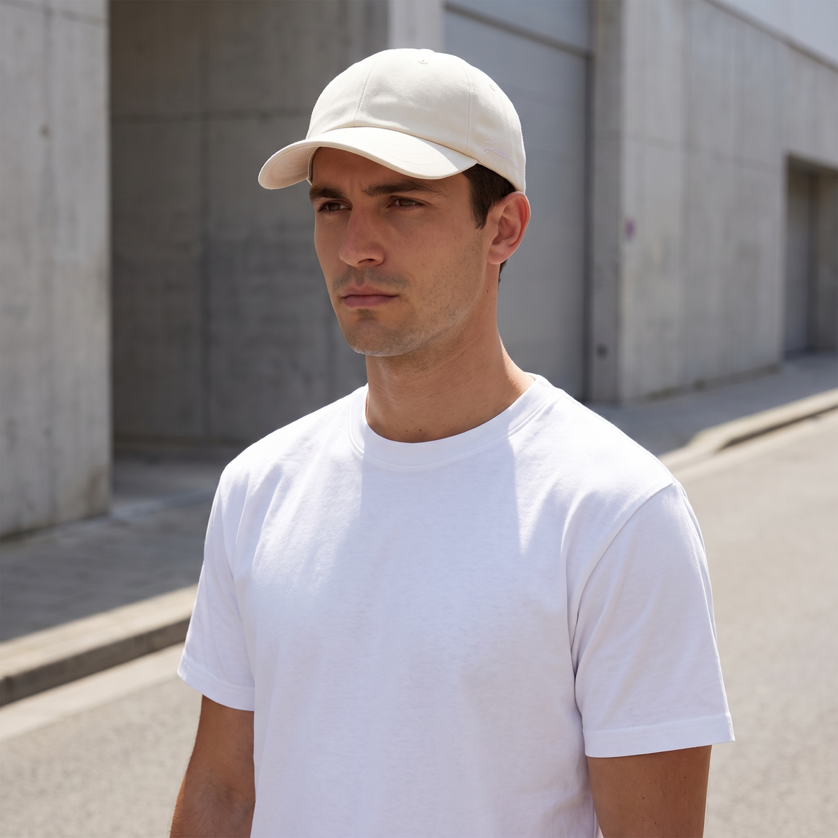 La Casquette Signature Beige Jacquemus – porté – ambiance