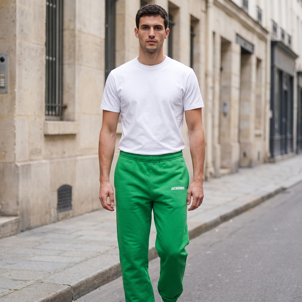 Le Jogging Classique Jacquemus Vert – porté – ambiance