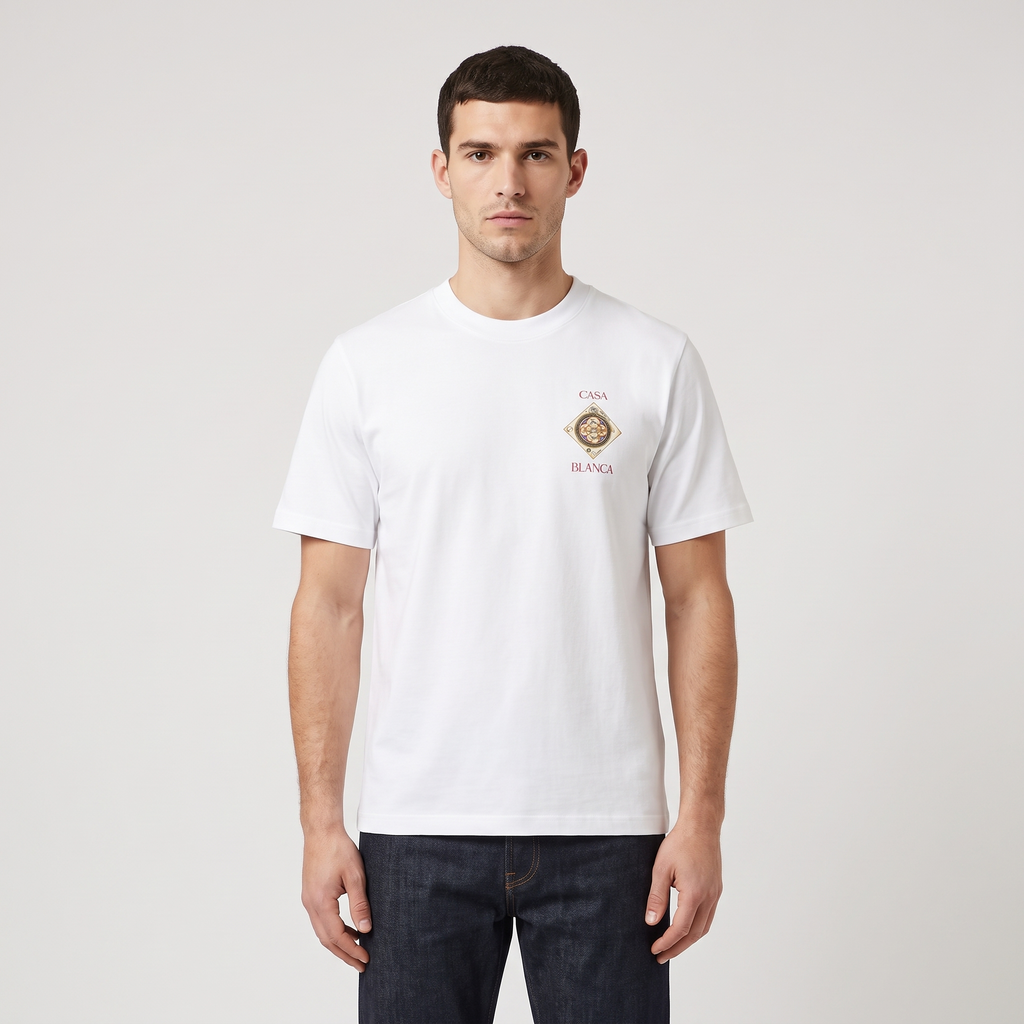 T-shirt Casablanca Plafond Orne de Musique White – porté – face