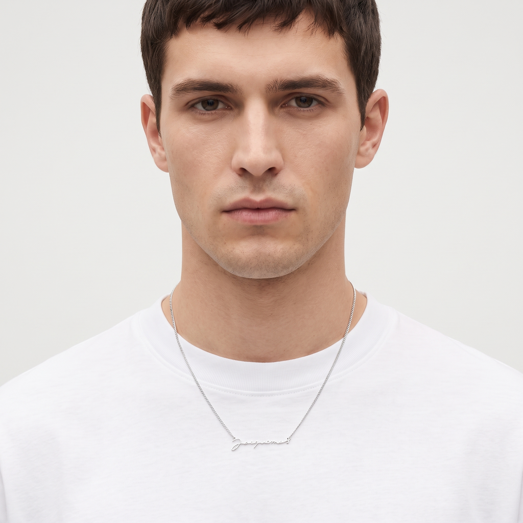 La Chaine Jacquemus Silver – porté – face
