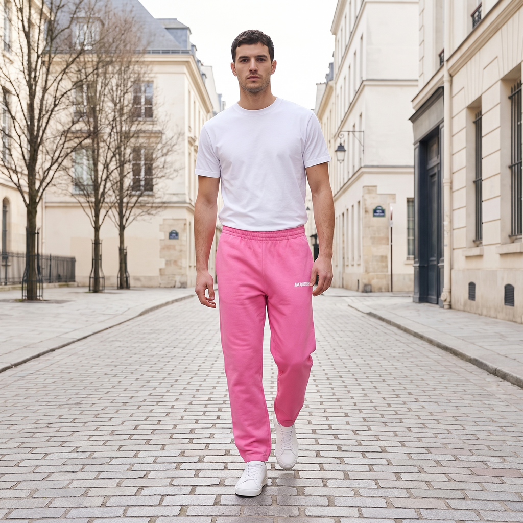 Le Jogging Classique Jacquemus Rose – porté – ambiance