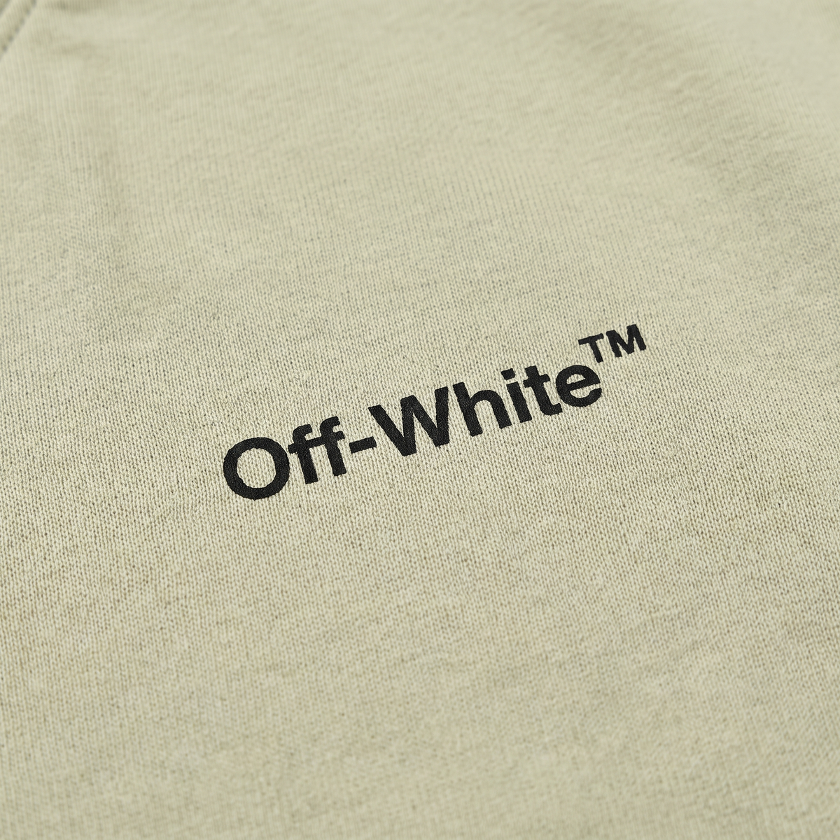 T-shirt Off-White Light Green Logo Black – détail du logo