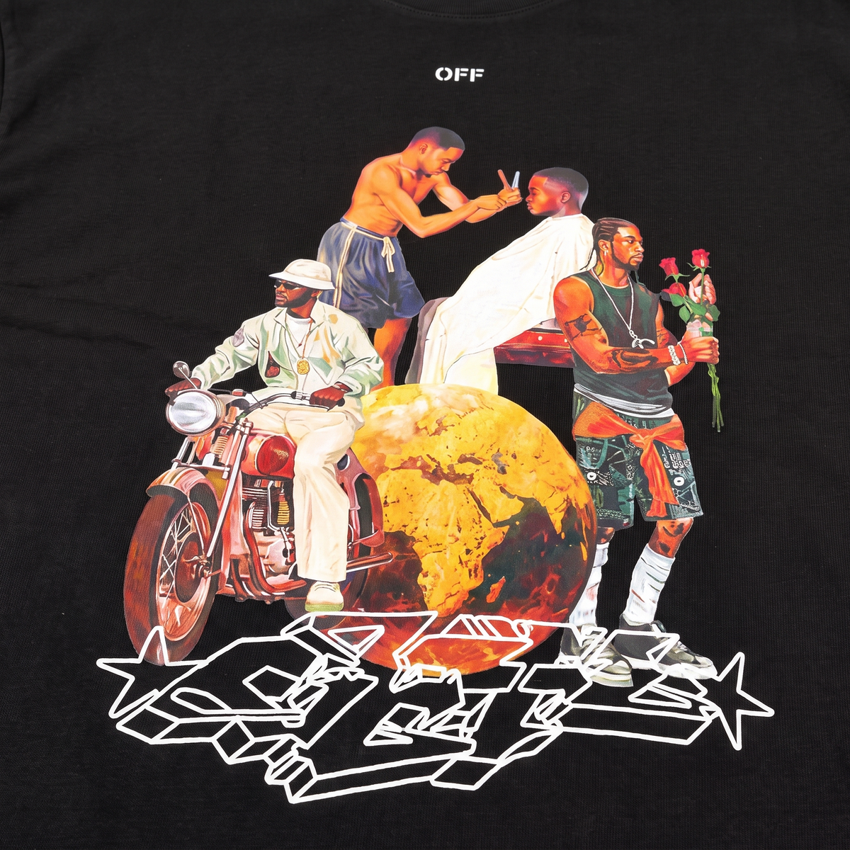 T-shirt Off-White Goldworld Oversize Black – détail du logo