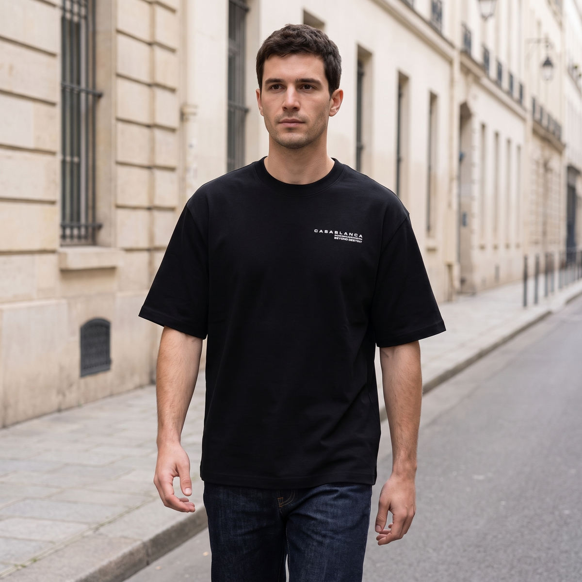 T-shirt Casablanca Oversized Glitch Orchid – porté – ambiance